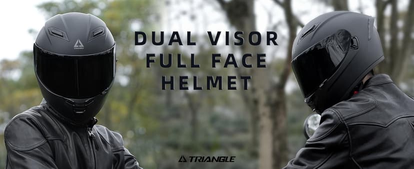TRIANGLE Motorcycle Helmets Full face Helmet for Adults Men and Women Dual Visor with Internal Sunshield DOT Approved