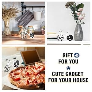 Bicycle Pizza Cutter Wheel - Gifts for Cyclists, Men, Dad, Bike Lovers - Funny Kitchen Gadgets - Cool Father’s Day, Christmas, Birthday, White Elephant Gifts - Stainless Steel Pizza Slicer(White) B09TRFQ5XT