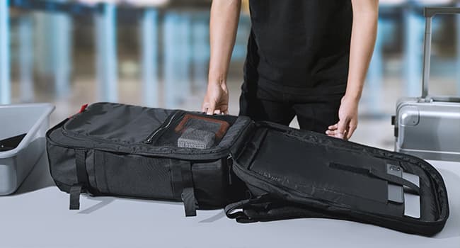 tomtoc Travel Backpack 40L, TSA Friendly Flight Approved Carry-on Luggage Hand Water-resistant Lightweight Business Rucksack, Durable Large Weekender Bag Daypack Fits 17.3 Inch Laptop, PFAS Free