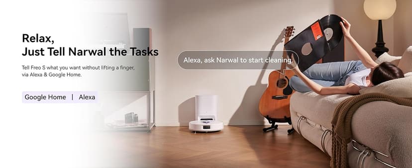 NARWAL Freo S Robot Vacuum and Mop Combo, 8000Pa Suction, 180 Days Hands Free, Self-Emptying Base, LDS Navigation, Obstacle Avoidance, Robot Vacuum Cleaner for Pet Hair & Hard Floors