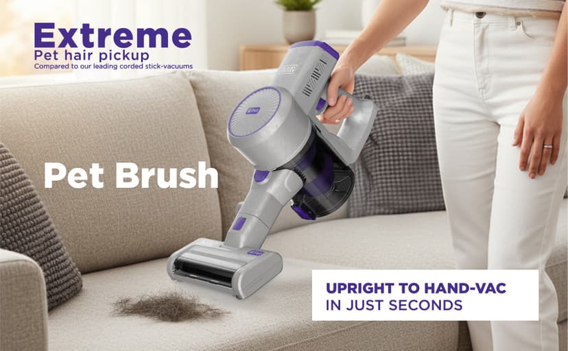 Black+Decker Powerseries+ Corded 4 in 1 Stick Vacuum, Upright to Hand-Vac Multi Surface, LED Floor Head, HEPA Filtration, Powerful 14k Pa,for Hard Floor, Low Carpet, Pet Hair Home & Office use, Grey