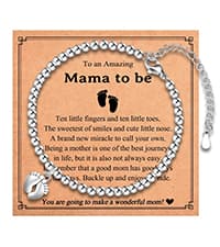 First Mothers Day Birthday Christmas Pregnancy Gifts for 1st Time Mom Gifts for New Mom Pregnant Women Mom to Be, Feet Charm Bracelet Jewelry B0CZMLLHL2