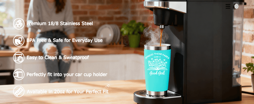 Book Lovers Gifts for Women - 20oz Stainless Steel Tumbler with Lid Straws, Perfect Bookish Gift for Readers, Book Club Gifts, Reading Accessories for Bookworms