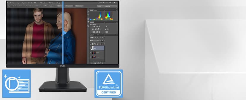 msi PRO MP225V, 22-inch, 1920 x 1080 (FHD) Computer Monitor, 100Hz, Adaptive-Synch, HDMI, Video Port, Low Blue Light, Eye-Q Check, VESA Mountable, Tilt, 1ms, Black