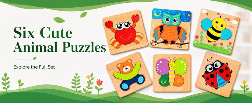 Animal Jigsaw Puzzles for Toddlers Ages 1-3 2-4 - Baby Kids Learning Educational Preschool Toys Christmas Birthday Gifts Wooden Toddler Puzzles Montessori Toys: Gifts for 1 2 3 Year Old Boys Girls B07QG618QT