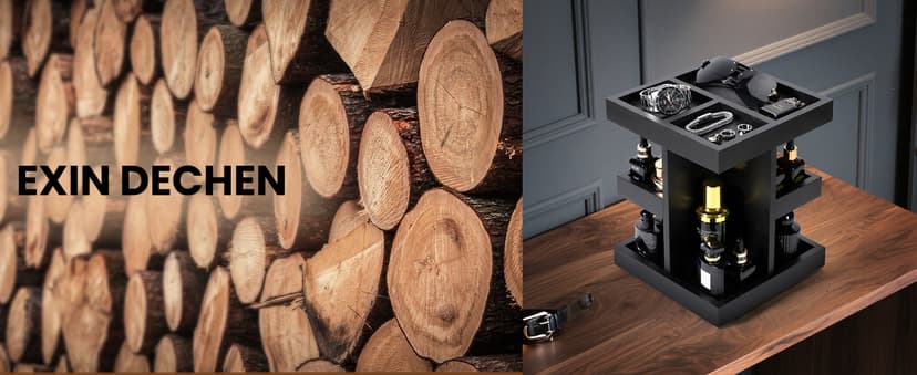 Wooden,Rotating,Perfume Organizer,Anniversary Idea for Husband,Mens Organizer,for Boyfriend,Brother,Dad Birthday Gift for Him EXIN DECHEN Cologne Organizer for Men,Cologne Stand,Birthday Gifts for Men B0F18ZM7JL