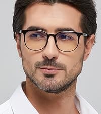 ANRRI Blue Light Blocking Glasses, Anti Eyestrain Lens Lightweight Frame Eyeglasses, Black, Men/Women