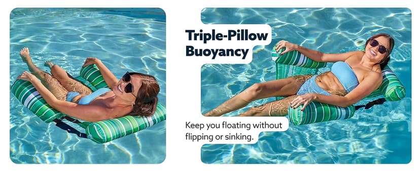 SLOOSH Inflatable Pool Floats Adult,2 Packs Floating Lounge Chairs,Blow up Pool Noodles for Adult Heavy Duty,Floating Chair for Party Summer Water Beach Lake Fun