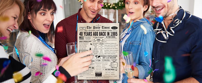 Ziwenhu Big 40th Birthday Card Gift for Men Women or Him Her, Happy 40 Year Old Birthday Greeting Card for Mom Dad, Vintage 40th Birthday Decorations for Husband Wife