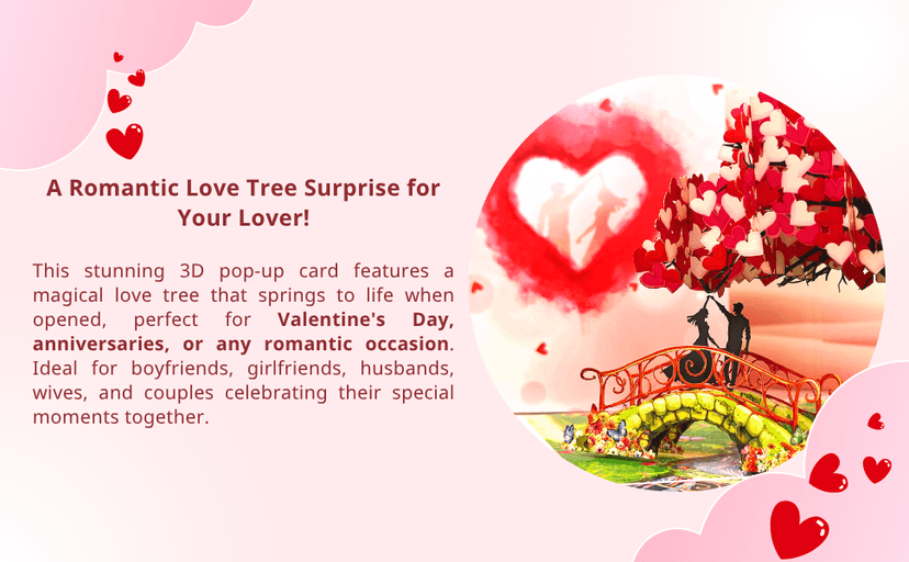 Anniversary Pop Up Card, 3D Love Tree Hearts with Couple, Wedding Anniversary Card for Wife, Husband, Couple, Love Card for Her, Him, Ideal Gift for Wedding, Anniversary, Valentines, Romantic Birthday, Mothers Day B0FJ8BNTFS