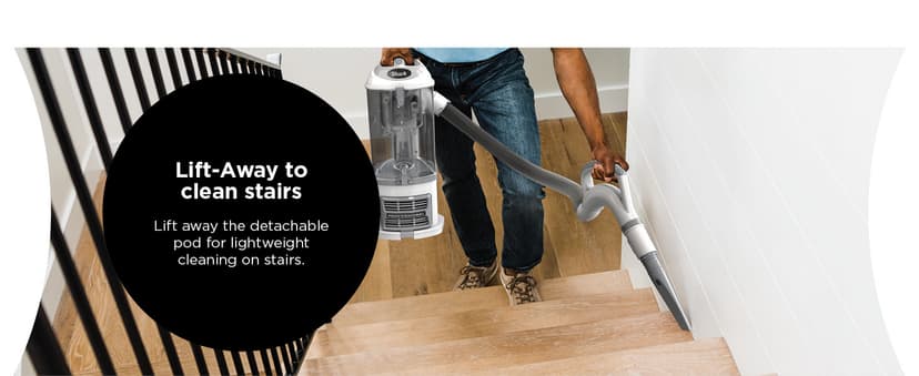 Shark | Upright Vacuum Cleaner | Navigator Lift-Away | Swivel Steering | HEPA Filter | Vacuum for Pet Hair | Crevice Tool & Dusting Brush Included | For Carpets & Hard Floors | White/Silver | NV356E