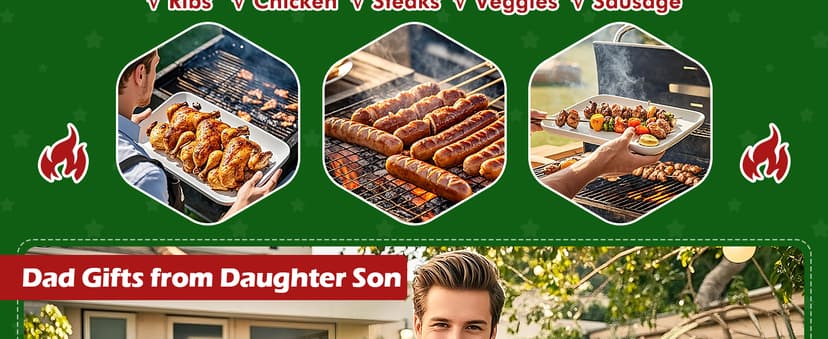 Dad Christmas Birthday Gifts,Best Dad Ever Gifts from Daughter Son,Funny BBQ Grilling Platter with Apron Sets Thanksgiving Xmas White Elephant Present for Bonus Step New First Daddy Father Papa