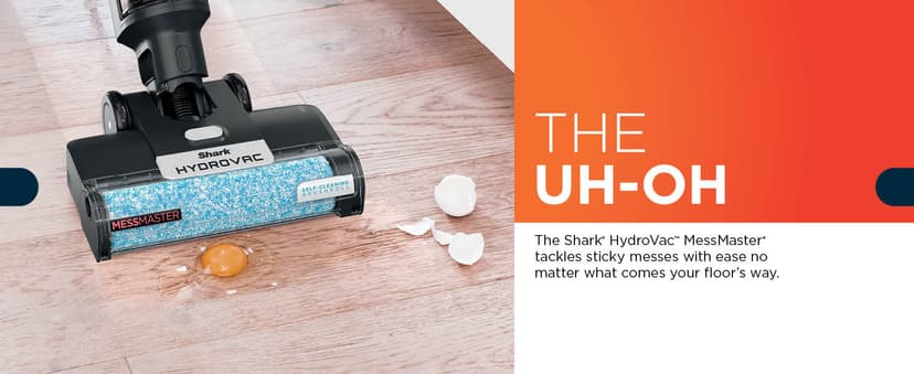 Shark | Wet Dry Vacuum Cleaner | Vacuum and Mop Combo | HydroVac MessMaster | 3-in-1 Self-Cleaning + Powerful Suction | 2 Brushrolls & 2 Solutions Included | Hardwood Floor & Area Rug Cleaner | AW261