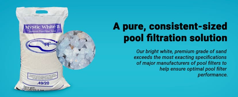 U.S. Silica Mystic White II Sand for Above Ground and Inground Pool Filter Pumps, 50 Lb - Accessories and Supplies for Swimming Pool System Cleaning and Maintenance