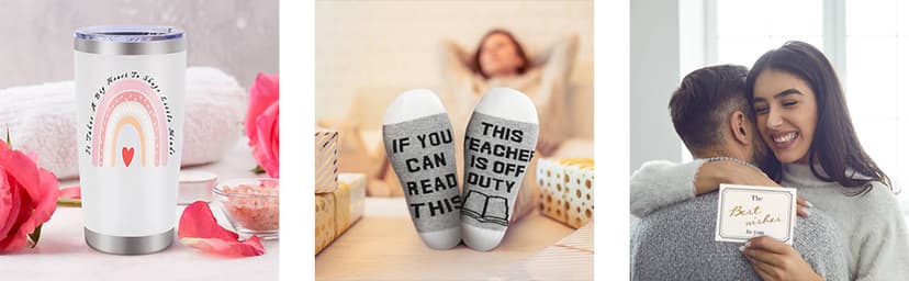 Best Teacher Appreciation Gifts,20 OZ Insulated Tumbler for Women Teacher,Unique Gift Ideas from Students - Funny Socks Thank You Basket Box for New Teachers,Christmas Gifts for Teachers