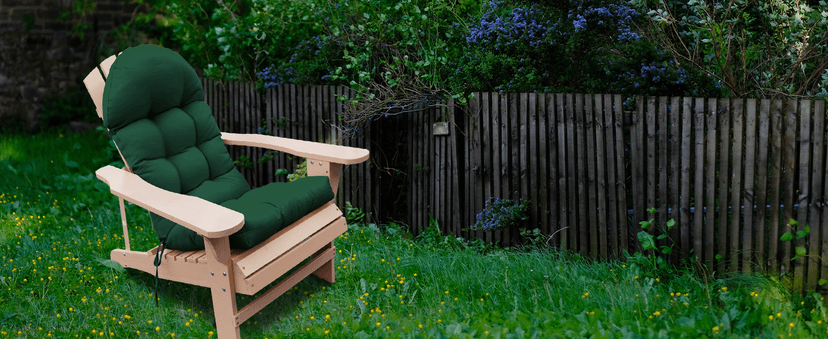 Adirondack Chair Cushion, Rocking Chair Cushion 44x19.4x4 inch, High Back Patio Cushions of Upper and Lower with Ties, Sunscreen and Fade-Resistant (Beige, 2)