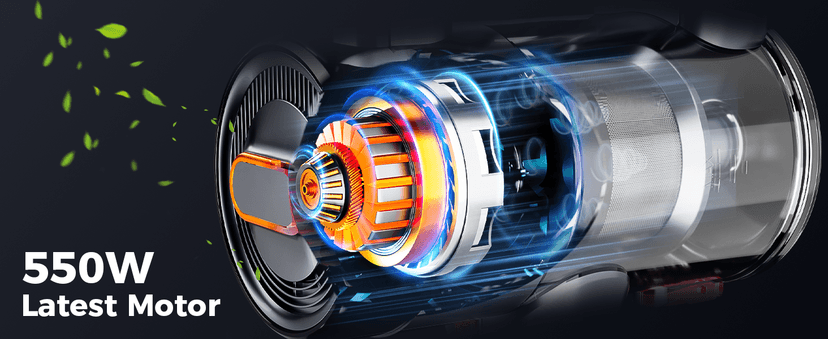 Cordless Vacuum Cleaner, 550W/45Kpa/60Mins Stick Vacuum, Anti-Tangle Vacuum Cleaners for Home with Self-Standing, LDE Display, 8-in-1 Wireless Vacuum for Carpet Pet Hair Hardfloor