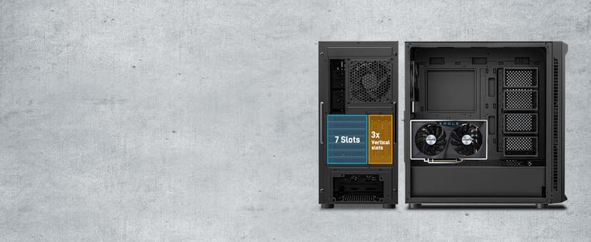 DARKROCK Classico Max Storage Master E-ATX Computer Case with 4x120mm Black Fan, 10 x3.5 HDD+3 x2.5 SDD USB 3.0 Ready, 360mm Radiator Supported, Vertical Slots for GPU Vertically Mount - Black