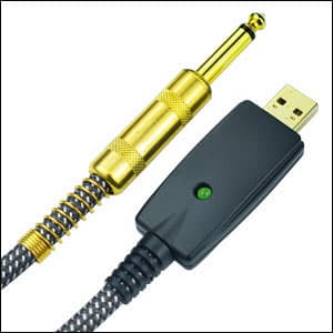 Mugteeve Guitar to USB Instrument Recording Cable, 10 Feet 1/4" TS Male to USB Guitar Cable, Nylon Braided, Gold Plated Plug, Noise Free, Plug and Play Connection, for Electric Guitar Bass Recording