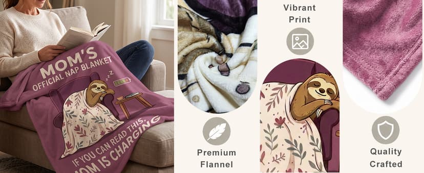 Fun Gifts for Mom on Birthday Mother's Day,Flannel Material ,Suitable for naps and rest,Mom Stocking Stuffers Mom Blanket,Fun Gifts for Mom from Daughter Son, 60 x 50 in B0HFN2KSHC