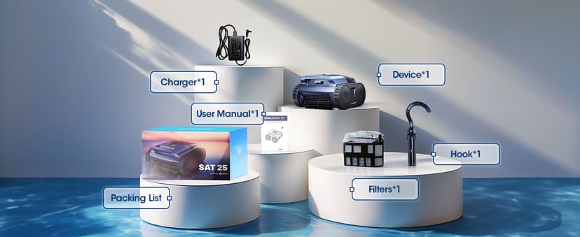 Cordless Robotic Pool Vacuum, Pool Cleaner with Track Drive & Sonar Navigation, 180W Brushless Motor, Wall & Waterline Climbing, 150-Min Runtime, for Inground & Above-Ground Pools up to 2150 Sq. Ft.