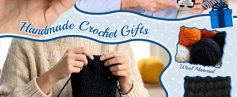 Gifts for Dad from Daughter Son Wife, Handmade Crochet Mini Penguin Christmas Birthday Gifts for Dad Bonus Step Fathers, Funny I Love You Gift for Dads Christmas Stocking Stuffers Emotional Cute Decor