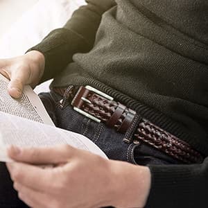 KEMISANT Men Belt, Braided Belt Comfortable For Men Casual Jean Golf 1 3/8"