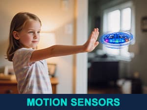 Hand Operated Flying Toy Drone for Kids, 360° Hands Free Motion Sensors Mini Drone with Cool LED Lights, Easy Indoor Small UFO Toy Flying Ball Drone for 6 7 8 9 10+ Year Old Boys and Girls (Blue)