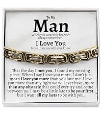 Love You This Much Promise Cuban Bracelet, Romantic Gift for Boyfriend, Appreciation Gift for Boyfriend, Cute Small Gift for Boyfriend, Thoughtful Boyfriend