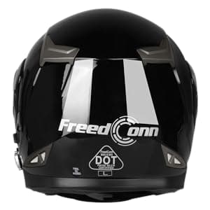 FreedConn BM2-S Bluetooth Motorcycle Helmet, Flip-Up Modular Motorbike Helmet, 500M Connectivity for 2-3 Riders, Voice Dial, Hands-Free Call, MP3, FM, DOT Certified (Medium, Gloss Black)