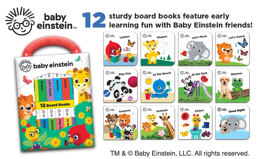 Baby Einstein - My First Library Board Book Block 12-Book Set - First Words, Letters, Counting, and More! - PI Kids 1503751864