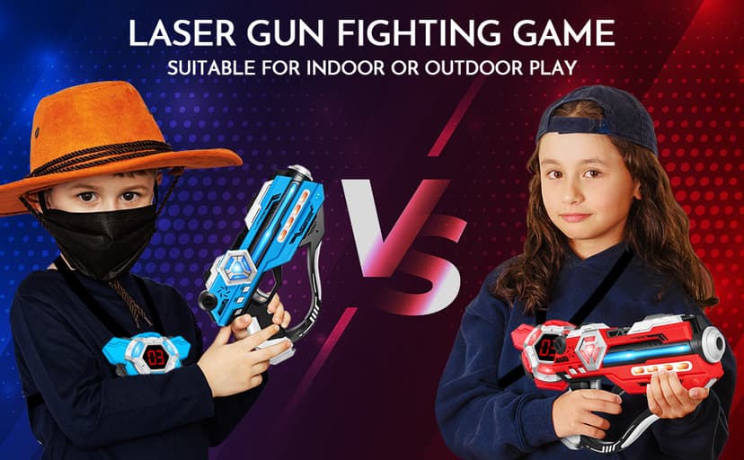 IJO Laser Tag Guns Set of 2 Laser Tag with Digital LED Score Display Vests for Teens, Family and Adults Fun,Birthday Gift Toys for Kids Ages 6 7 8 9 10 11 12+Year Old Boy & Girls