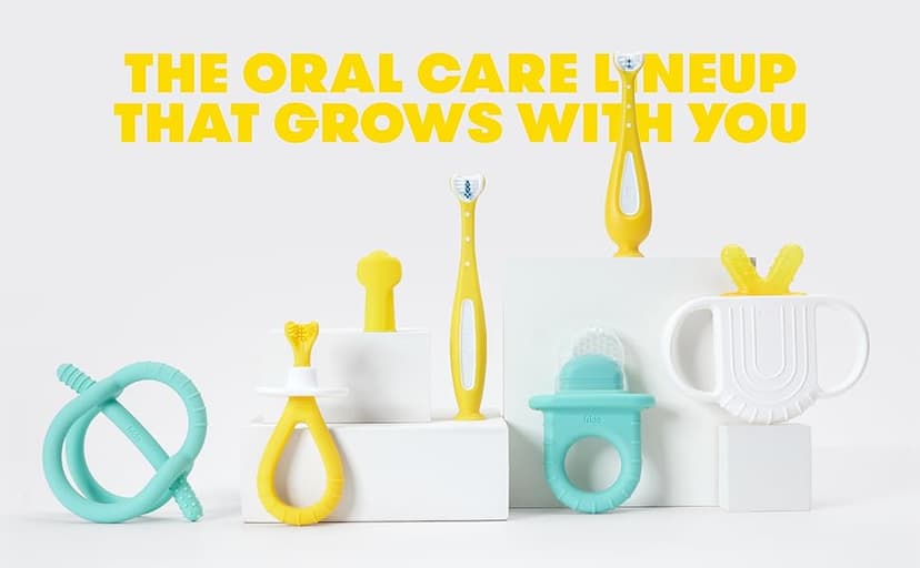 Frida Baby Silicone Teething Toys, 4-in-1 Teether for Babies & Infants, Teething Relief for 0-18 Months, Not-Too-Cold-to-Hold Baby Teether, BPA-Free