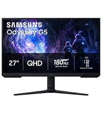 Samsung 27" Odyssey G5 (G51F) Gaming Monitor - QHD (1440P), 180Hz, 1ms, AMD FreeSync, HDR10, Height Adjustable Stand, Black Equalizer, Virtual Aim Point, Auto Source Switch+, LS27FG512ENXZA