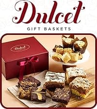 Dulcet Gift Basket – Premium Freshly Gourmet Baked Goods – Gift Basket for All Types of Special Occassions - Assorted Variety of Tastes with Delicious Brownies, Crumb Cakes Rugelah, and Muffins.