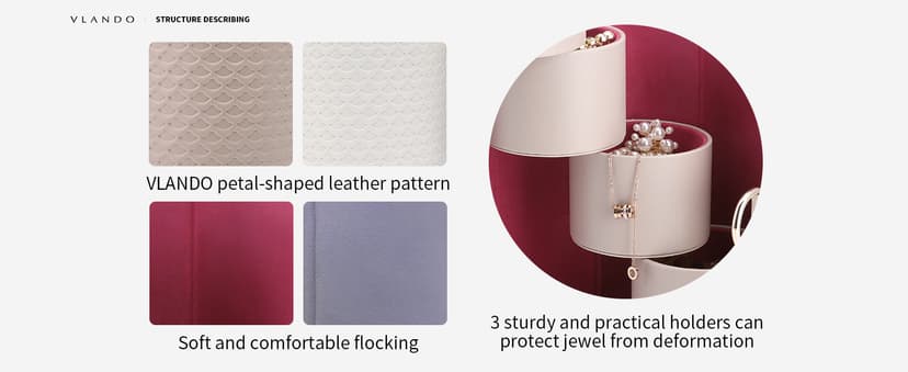 Vlando Viaggio Small Jewelry Case Box, Travel Essential Accessories for Women, Gifts for Travelers Couples Mom Friends, Bridesmaid