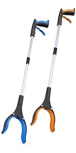 Grabber Reacher Tool - 32” Extra Long Foldable Gripper and Reaching Tool - Heavy Duty Pick Up Stick Grabbers for Seniors, Trash, Surgery Recovery Must Haves Gifts (Blue)