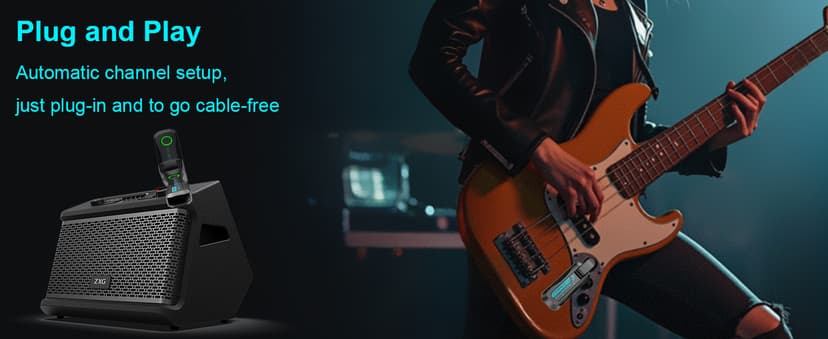 Sovvid Wireless Guitar System 2.4 GHz with Magnetic Charging Case Wireless Guitar Transmitter Receiver for Guitar Bass Electric Instruments