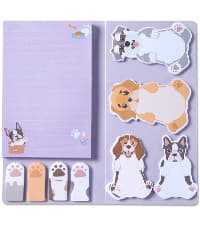Hommie Dog Sticky Notes Set, Planner Sticky Note Dividers Tabs 300 Sheets, Cute Animals Shape Markers Flags Self-Stick Memo Pads for Dog Lovers Home Office School Supplies B0C5X9KNP4