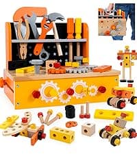 KIDWILL Montessori Pounding Toy for 1 2 Year Olds Wooden Hammering & Activity Board with Xylophone, Number Maze, Pounding Bench Educational Toddler Gift Toys Age 1-3