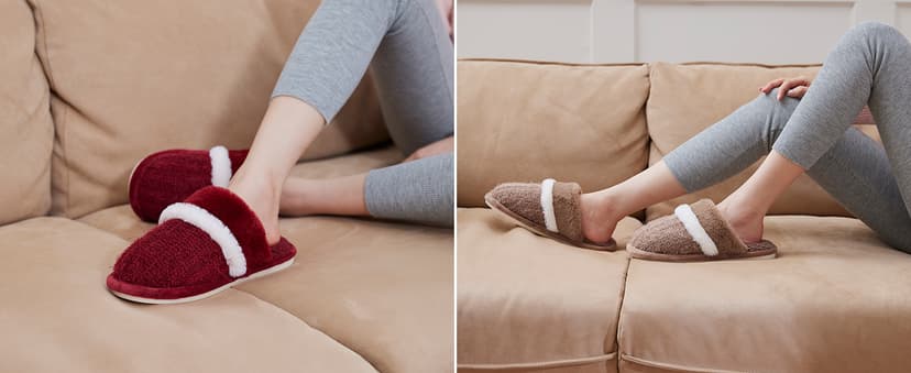 Cozy Slippers for Women Indoor and Outdoor Fuzzy House Shoes with Memory Foam Anti-Skid Sole Gifts for Women Mom Ladies