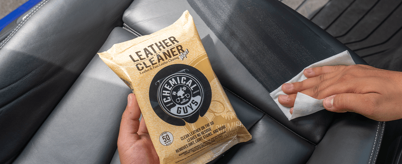 Chemical Guys Leather Cleaner Wipes Mega 50 Pack - Interior Leather Wipes for Cars, Natural, Synthetic, Faux & Pleather Surfaces, Safe for Cars, Trucks, Furniture, Boots & More, Convenient 50 Count