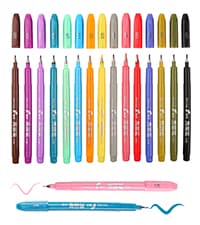 Sign Brush Pen, 15pcs Calligraphy pen Flair Pens Fine Point(0.4mm) Assorted Colors, Felt Tip Pens Art Brush Marker, Journaling Pen Set for Beginners Adult Hand Lettering Calligraphy
