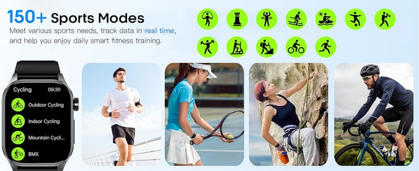 Advanced Health Smartwatch for Women Men with Real-Time Monitoring of Heart Rate, Blood Oxygen, Body Temperature, Blood Pressure, Sleep Auality and Stress Levels.Always-On Display, for Android & iOS