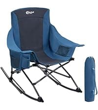 Portal Outdoor Rocking Chair Camping Folding Portable Rocker with Cup Holder Side Pocket Carry Bag, Support 350LBS (Midnight Blue)