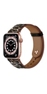 OUHENG Leather Bands Compatible with Apple Watch Band 49mm/46mm/45mm/44mm/42mm, Genuine Leather Strap Compatible with iWatch Ultra 3/2/1 & Series 11/10/9/8/7/6/5/4/3/2/1 & SE3 SE2 SE, Black/Black