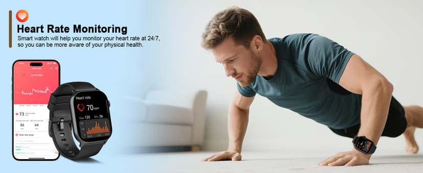 Smart Watch for Men Women(Answer/Make Calls), 1.95"HD 2025 New Smartwatches with Heart Rate/Sleep Monitor/Pedometer, Fitness Tracker 113+ Sport Mode IP68 Waterproof Running Watch for Android iOS