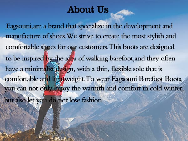 Eagsouni Womens Mens Barefoot Boots | Waterproof Winter Snow Boots | Warm Ankle Booties with Arch Support | Wide Width Hike Work Shoes | Zero Drop Sole |