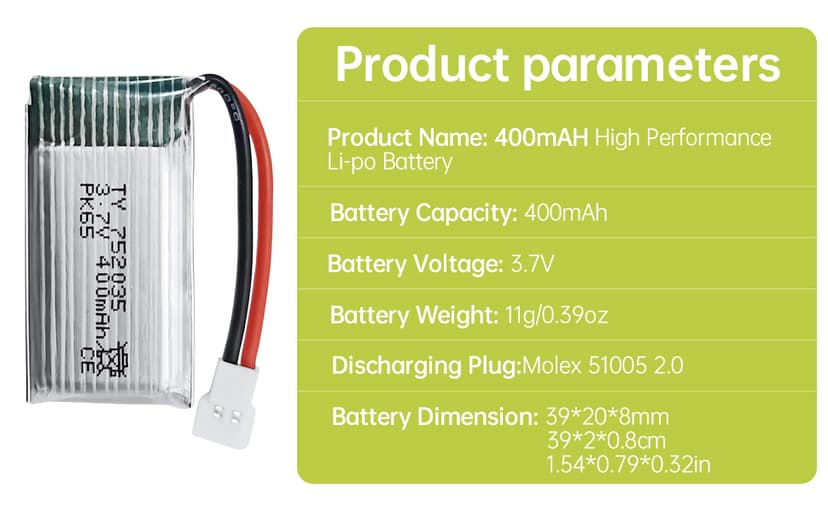 5PCS 3.7V 400mAh Lithium Battery with 5 in 1 Charger for SYMA Q11 H99W H31 H6C H98 AT-96 TR-C385 TR-P51 TR-F22 Quadcopter Spare Parts Aircraft Model Drone Battery (Black)