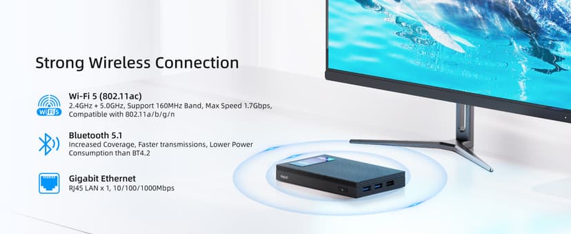 MeLE Quieter4C N150 Fanless Mini PC with Win-11-Pro,16GB RAM LPDDR5 512GB SSD Micro Desktop Computer,Dual HDMI,Support 4K Triple Display USB3.2x3,USB-C,WiFi BT5.1,Small Portable PC Industrial Business